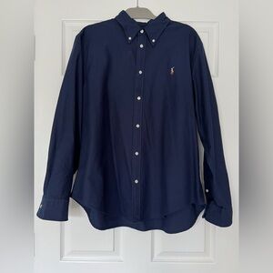 NWOT Women's Polo Ralph Lauren Navy Classic Fit Button Down Shirt